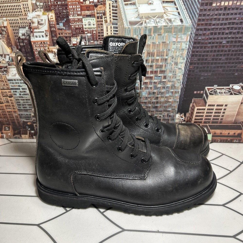 Oxford Men's Merton Waterproof Leather Boots Shoes, Black, Size US 12